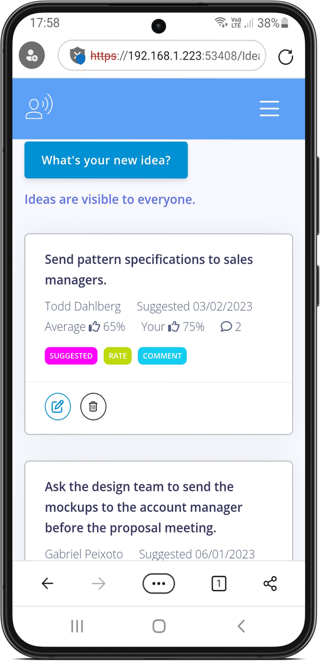 Salessound idea on mobile